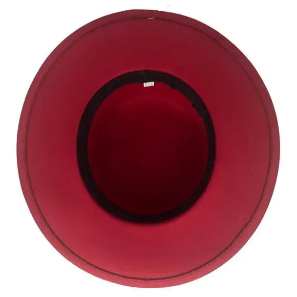 Riah Fashion Red Boater Hat - Picture 9 of 10